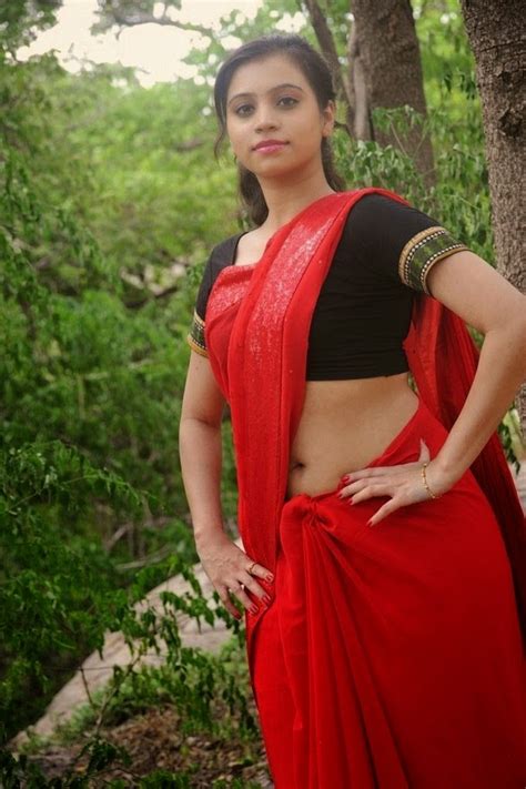 Priyanka Hot Navel In Red Saree Pics Actress Saree Below