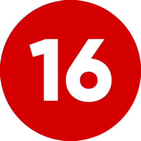 Number 16 Generic Flat Icon