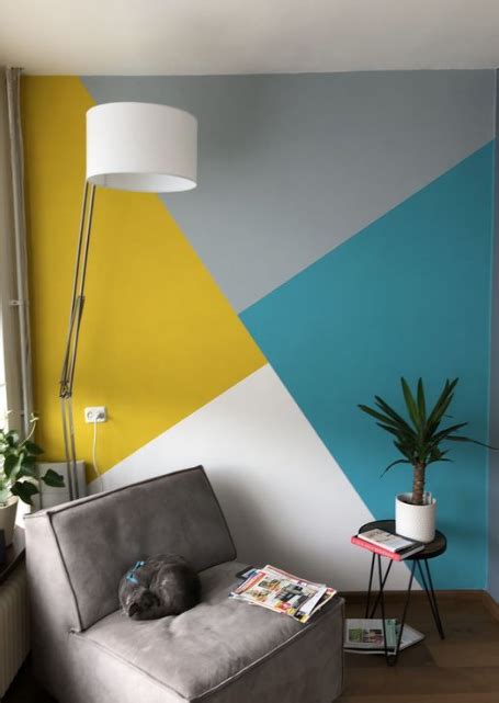 20 Amazing Geomatric Wall Art Paint You Can Try Room Wall Colors