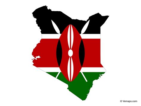 Flag Map Of Kenya Free Vector Maps
