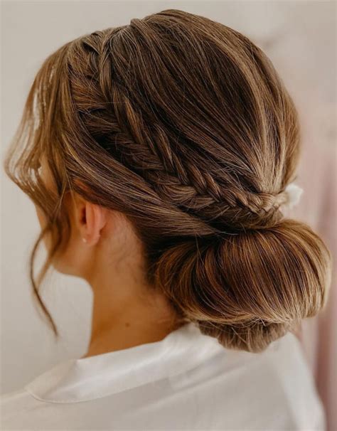 Messy Braided Bun For Prom