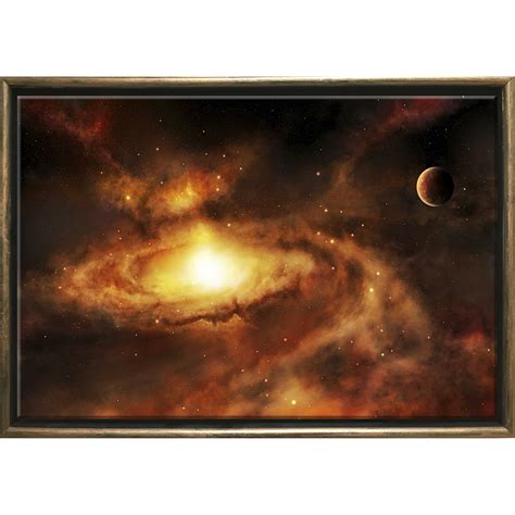 Startonight Bronze Luxury Framed Canvas Wall Art Galaxy Dual View