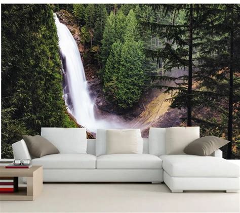 Custom Custom Mural Wallpaperusa Waterfalls Forests Fir Nature