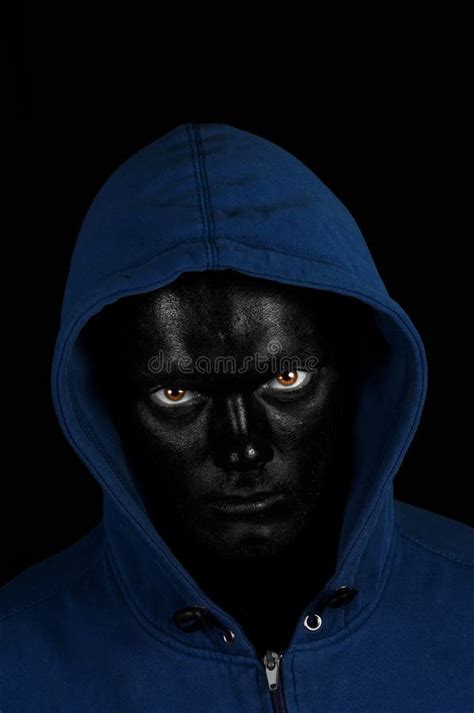 Guy With Black Painted Face Stock Photo Image 3099970