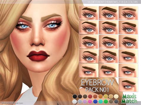 Pralinesims Maxis Match Eyebrow Pack N01