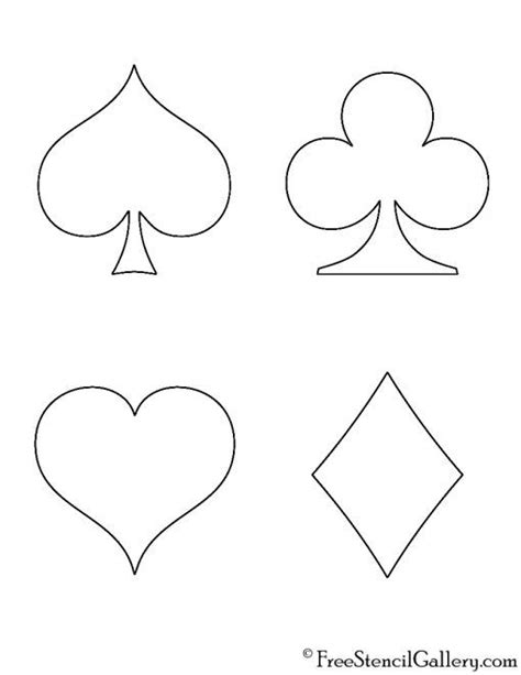 Playing Card Suits Stencil Free Stencil Gallery Playing Cards Art