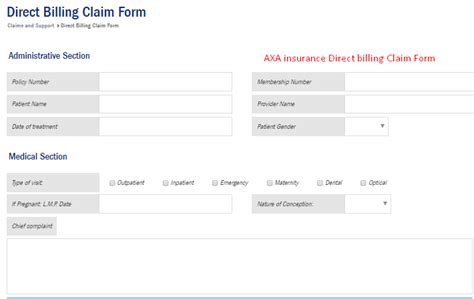 Axa Insurance Uae Direct Billing Claim Form Uae Insure