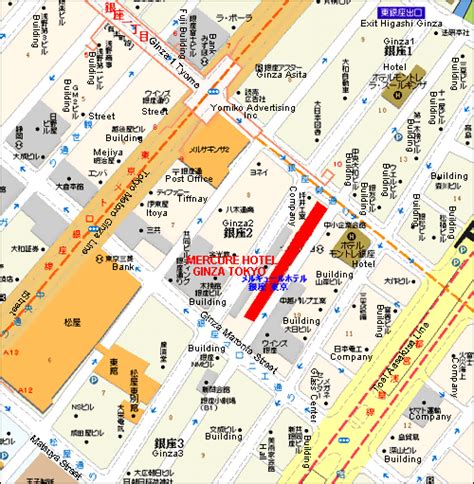 Ginza map — satellite images of ginza. Mercure Tokyo Ginza - tokyo