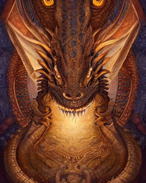 Digital Painting Of Amaru Incan Dragon God Of Wisdom Stable