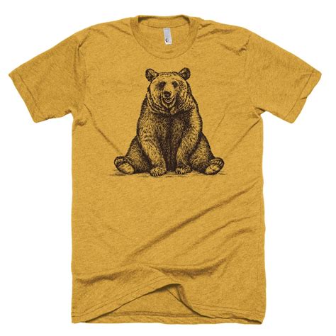 Brown Bear T Shirt Bear Tee Shirt Grizzly Bear Tee Etsy