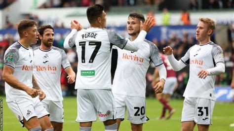 Swansea City 3 0 Northampton Town Piroe And Ginnelly Secure Swans
