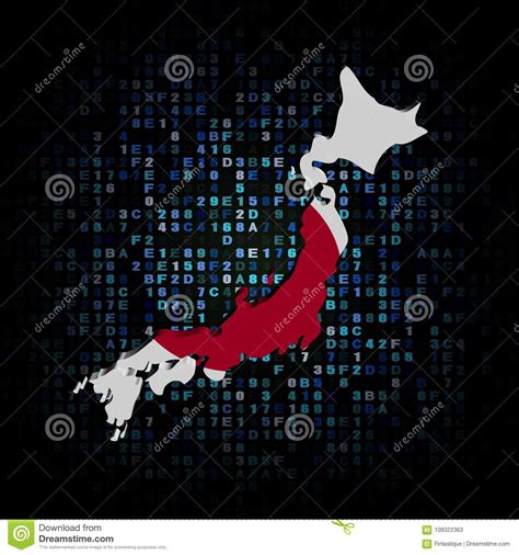 Setting its mapcode in the car navigation system, you can get to the nearest parking lot smoothly. Japan Map Flag On Hex Code Illustration Stock Illustration - Illustration of background, blue ...