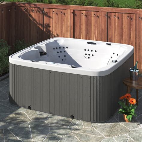 Lifesmart Spas 7 Person 90 Jet Square Hot Tub With Ozonator And Reviews Wayfair Canada