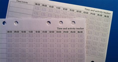 My Life All In One Place A Free Time And Activity Tracker For Your Filofax