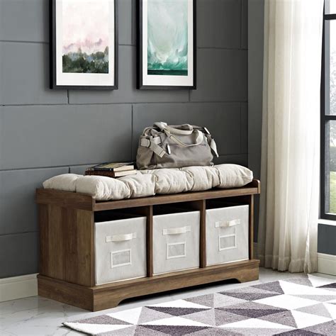 American furniture credit card is a great credit card if you have fair credit (or above). Walker Edison Furniture Company 42 in. Rustic Oak Wood Storage Bench with Totes and Cushion ...