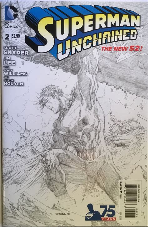 Superman Unchained 2 Jim Lee Black And White 1300 Variant Comics R Us