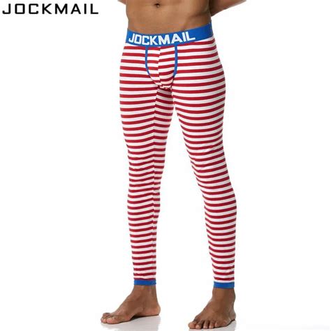 jockmail brand men long johns cotton printed leggings thermal underwear cueca gay men thermo