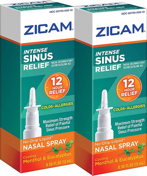 Zicam Spray Nasal Líquido Sin Goteo Con Mentol Y Eucalipto Refrigerante 05 Onzas