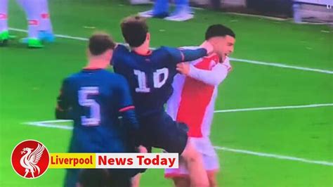 Liverpool Youngster Bobby Clark Lashes Out At Ajax Player In Furious