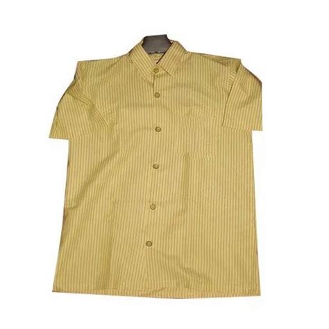 Cotton Yellow Full Sleeves School Uniform Shirt Size S Xxl Rs 150
