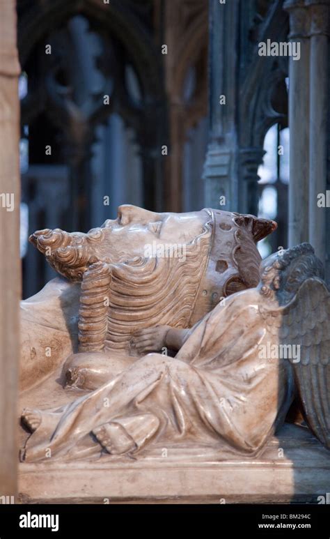Close Up Of Effigy On Tomb Of King Edward Ii Died 1327 Gloucester