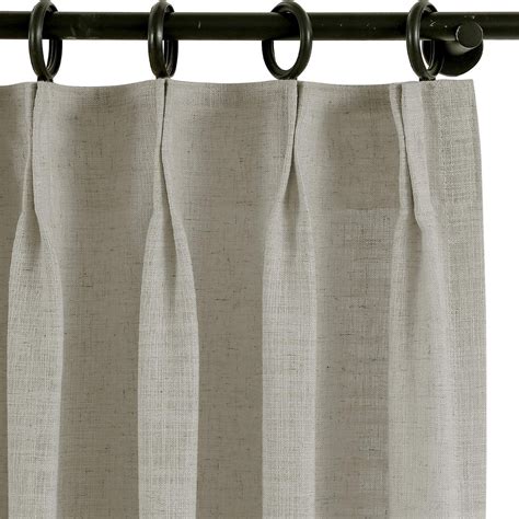 Chadmade Polyester Linen Pinch Pleated Drape Room Darkening Curtain