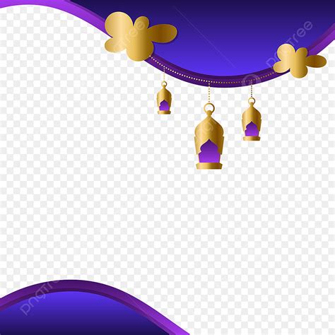 Gambar Bingkai Lingkaran Idul Adha Dengan Menggantung Lentera Emas Di