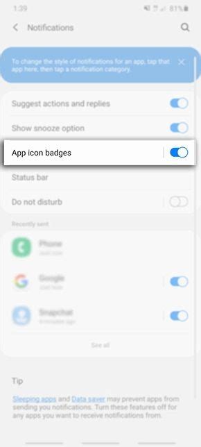 Setting Up App Icon Badges On My Samsung Device Samsung Members