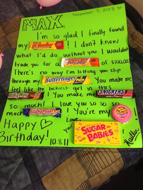 Finding the right gift for that extra special woman of your life is a task of huge responsibility but is also the most gratifying. For my boyfriend on his birthday! #candy #birthday #card ...