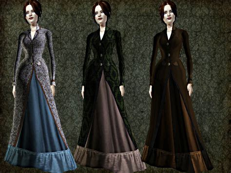 The Sims Resource Gothic Victorian Winter Coat Dresstd