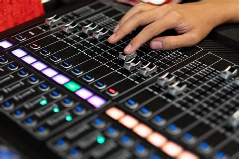 Premium Photo Sound Check For Concert Mixer Control Music Engineer