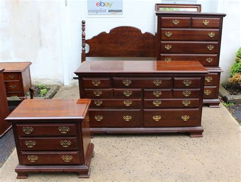 Set includes king/california king headboard and night stand made with mahogany solids and cherry. Kincaid Solid Cherry Bedroom Set Dresser Bureau w/ Mirror ...