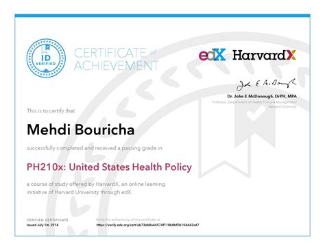 Harvardx Harvard University Ph210x United States Health Policy