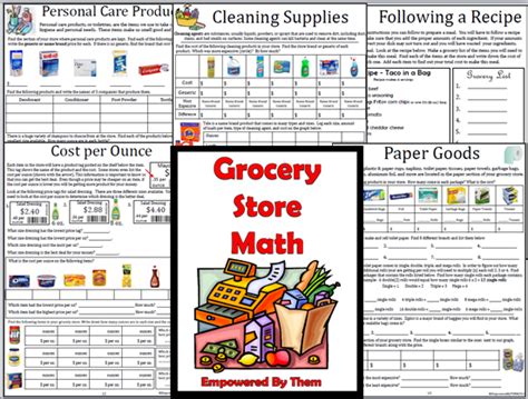 Grocery Store Worksheets For Life Skills