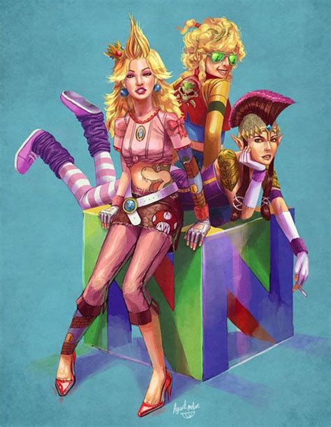 Princess Peach Samus Of Metroid And Princess Zelda Punk Princess