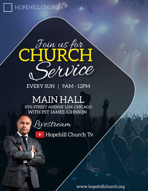 Copy Of Church Service Invitation Flyer Postermywall