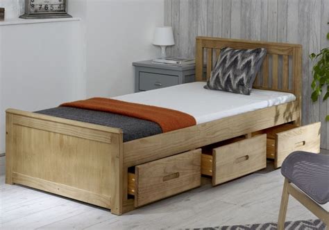Single Pine Bed With Storage Drawers Sleepland Beds