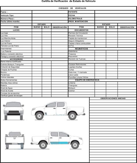Check List Vehiculo Pasajeros