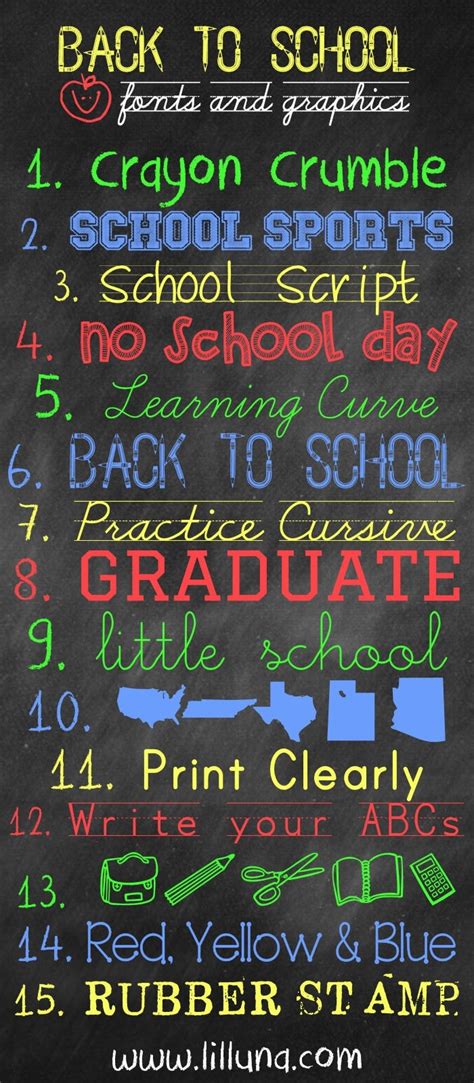 Free Back To School Fonts And Graphics