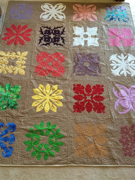 Hawaiian Blocks Quilt Almost All Hand Quilted Took Me Almost 2 Years