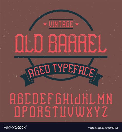 Vintage Label Font Named Old Barrel Royalty Free Vector