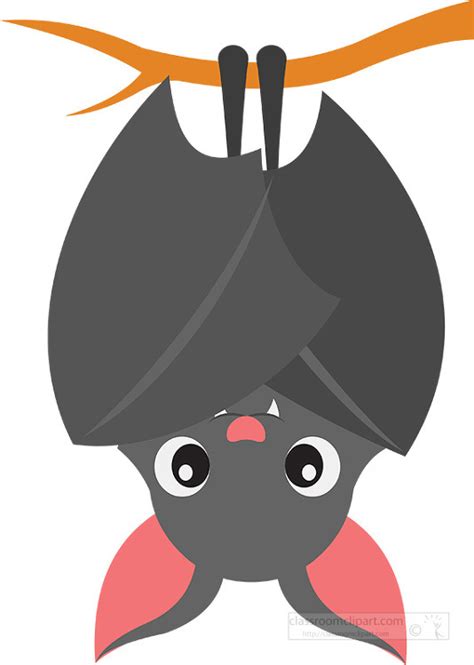 Bat Clipart Cartoon Bat Hanging Upside Down On A Branch 2
