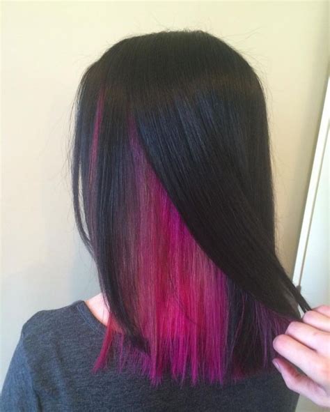 Revealing The Magical Magenta Under Layer At Salon Blu Hidden Hair Color Hair Color
