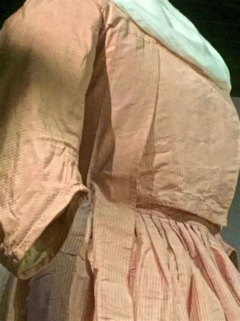 Sleeve Detail Pink Silk Gown Circa 1770 Yorktown Victory Museum