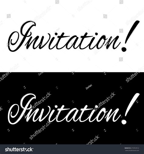Black White Invitation Banner Vector Illustration Stock Vector Royalty