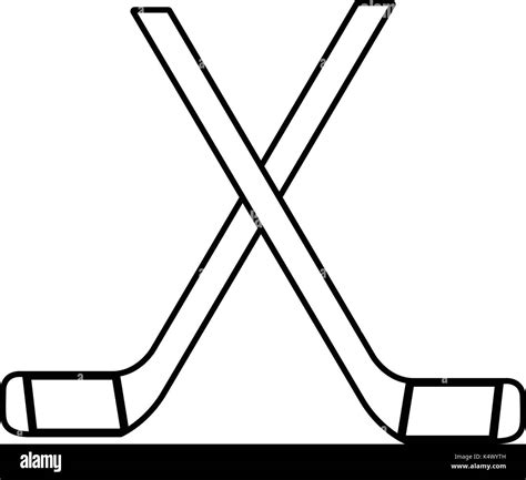 Two Crossed Hockey Sticks Icon Outline Style Stock Vector Image And Art