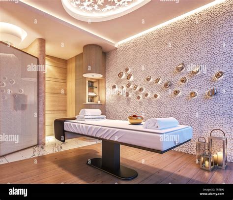 modern interior design of spa sauna concept of fine living relaxation 3d rendering stock