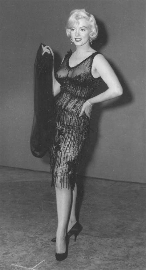 Marilyn Monroe In A Black Silk Cocktail Dress For A Costume Test For “some Like It Hot” 1959
