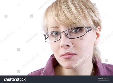 Beautiful Blonde Girl Bespectacled库存照片69343543 Shutterstock