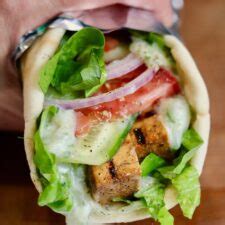 Vegan Gyros With Grilled Tofu And Tzatziki Sauce The Cheeky Chickpea